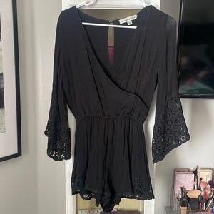 Black long sleeve romper